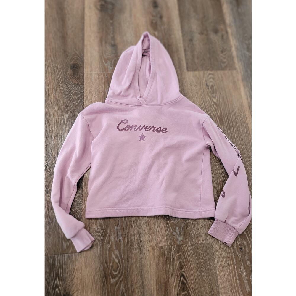 Converse Girls Chuck Taylor Lavender Hooded Sweatshirt size Medium Hoodie‎ #8